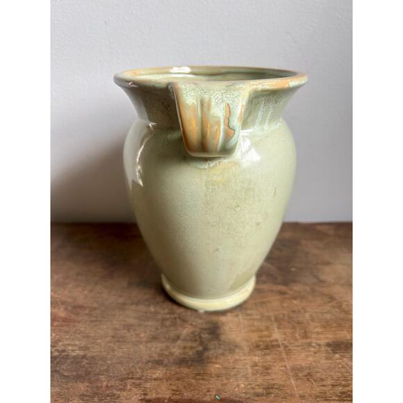 Vintage Hand Thrown Ceramic Celadon Vase | Art Pottery | Light Green Pottery - Picture 4 of 7
